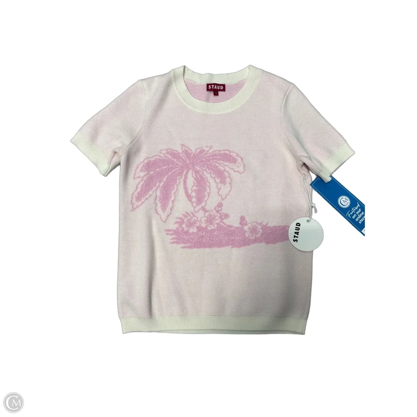 New! Top Short Sleeve By Staud In Pink, Size: S