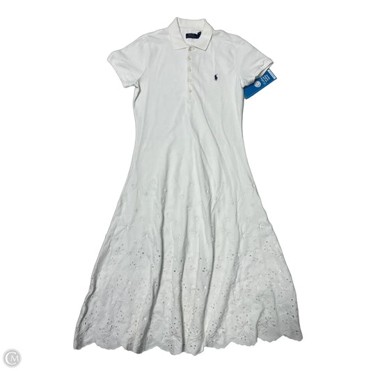Dress Casual Midi By Polo Ralph Lauren In White, Size: L
