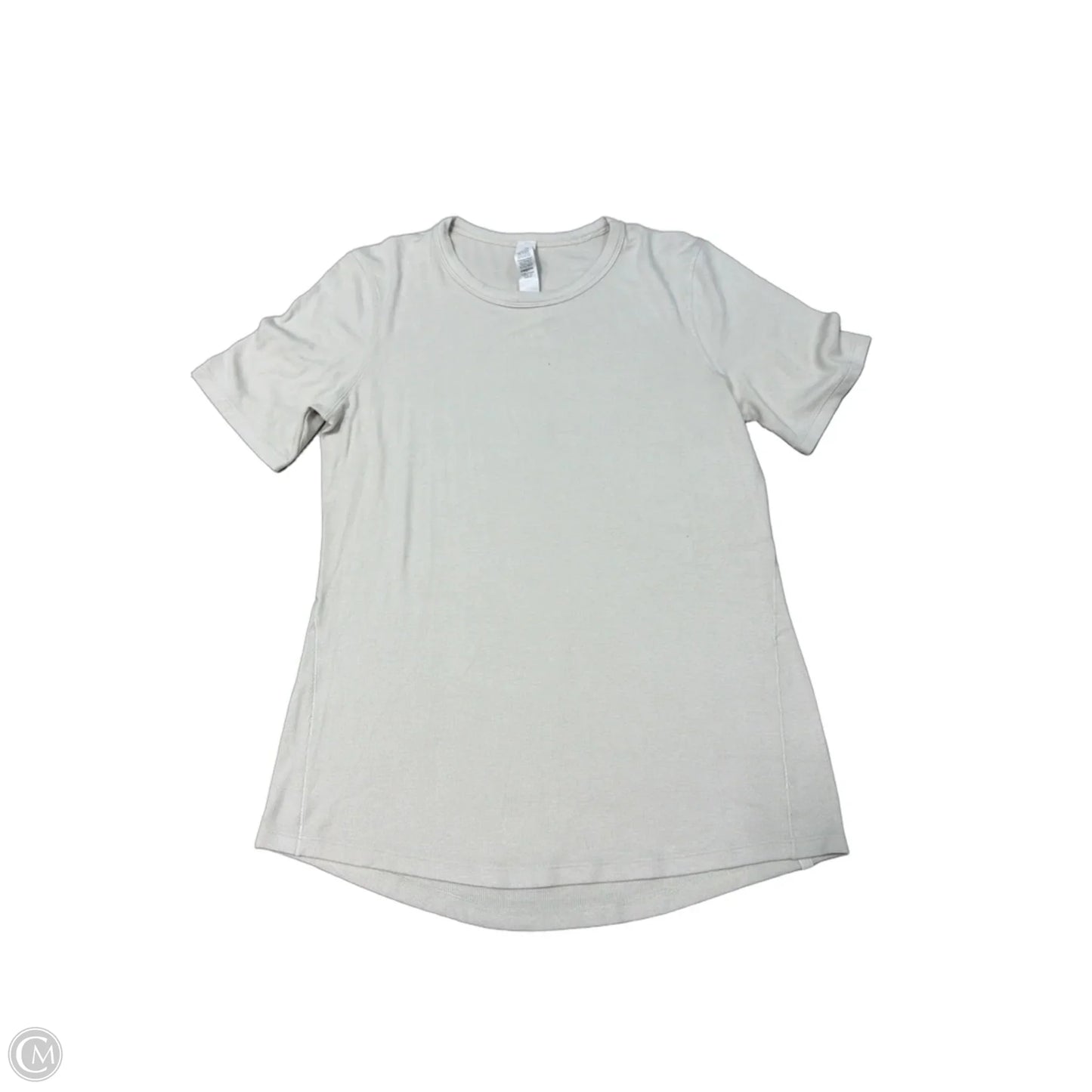 Athletic Top Short Sleeve By Lululemon In Cream, Size: L