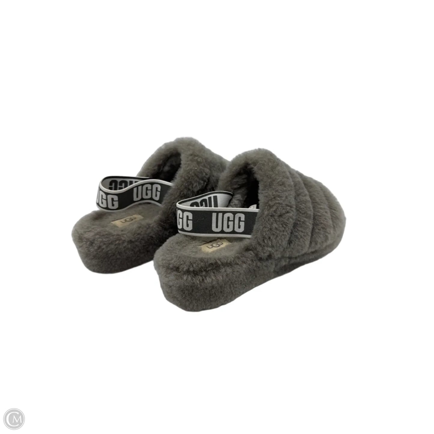 Fluff Yeah Slippers Designer By UGG In Grey, Size: 8