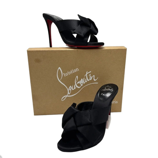Christian Louboutin Matricia Satin Heels In Black, Size: 8 (38)