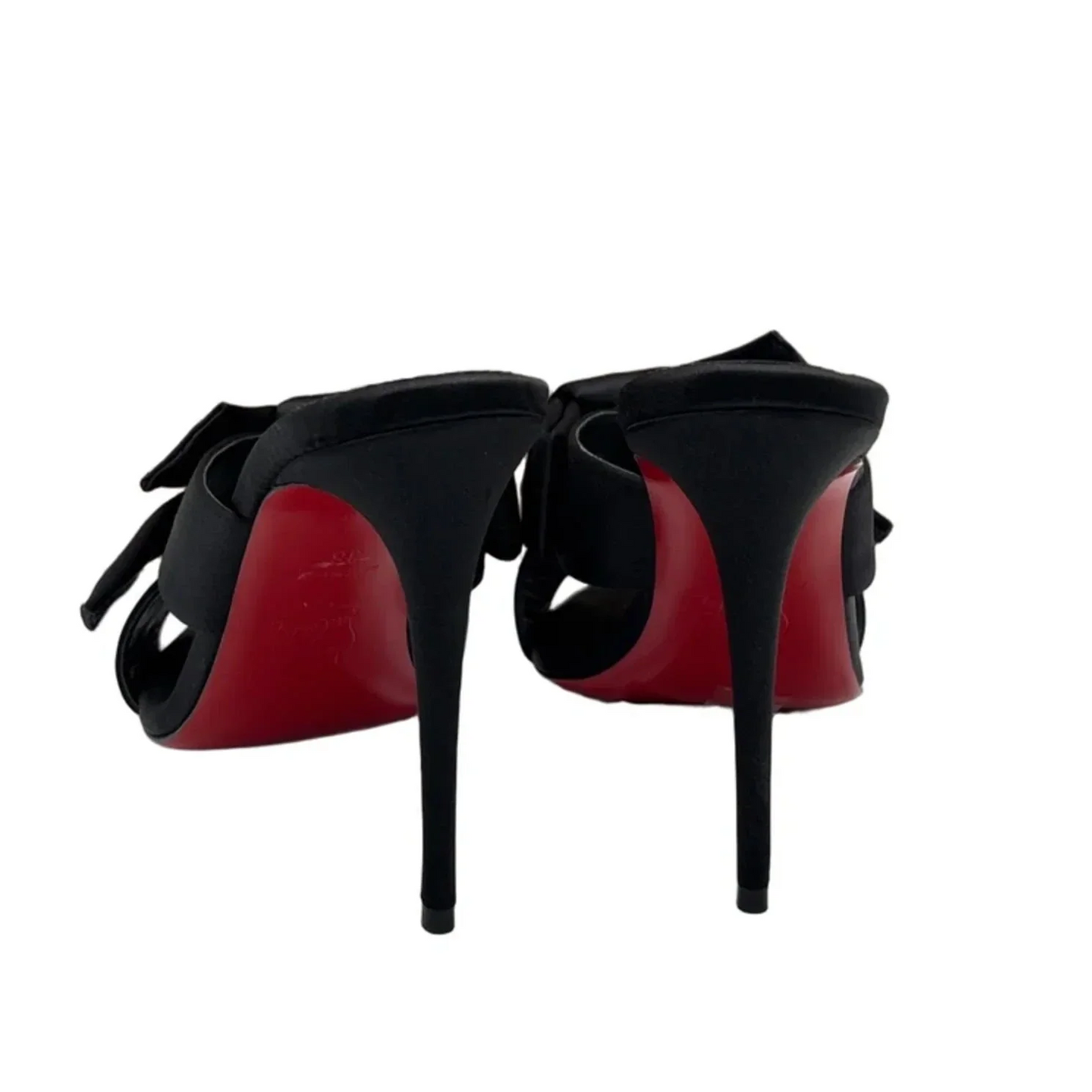 Christian Louboutin Matricia Satin Heels In Black, Size: 8 (38)