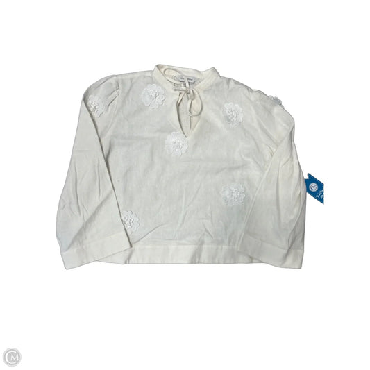 New! Top Long Sleeve By Calligraphie In White, Size: Xl
