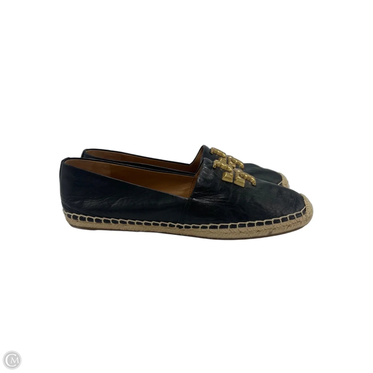 Shoes Designer By Tory Burch In Black & Gold, Size: 10.5