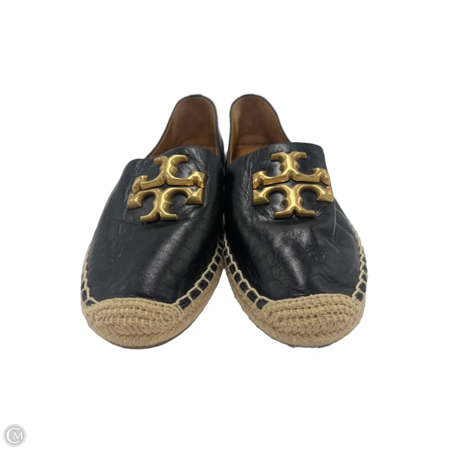 Shoes Designer By Tory Burch In Black & Gold, Size: 10.5