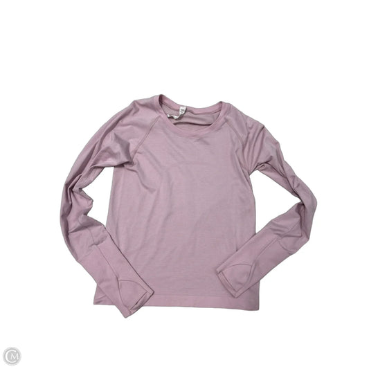 Athletic Top Long Sleeve Crewneck By Lululemon In Pink, Size: S