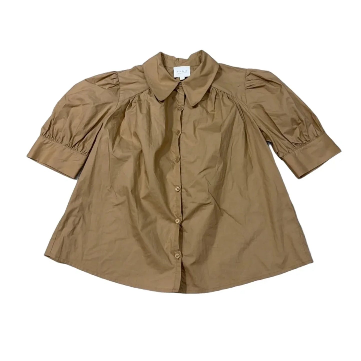 Top Short Sleeve By Sundays In Tan, Size: S