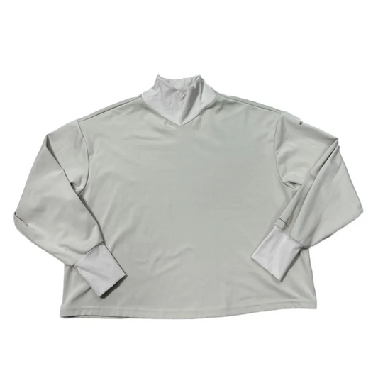 Athletic Top Long Sleeve Collar By Columbia In Grey, Size: L