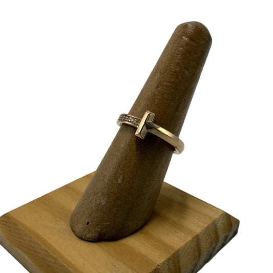 Tiffany & Company T1 18K Rose Gold w/ Diamonds Luxury Ring, Size: 7