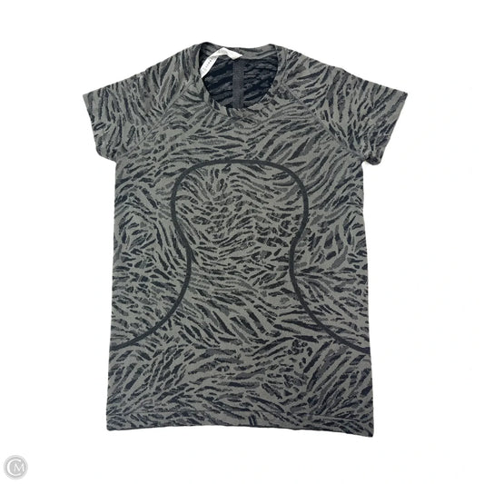 Athletic Top Short Sleeve By Lululemon In Black, Size: 12