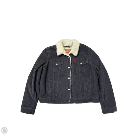 Jacket Denim By Levis In Black, Size: L