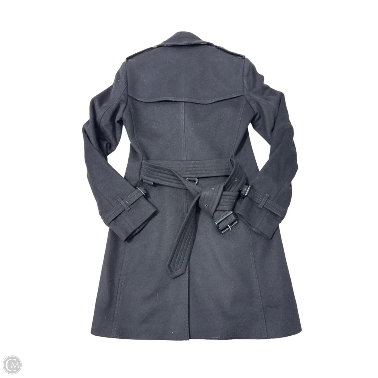 Burberry Brit Double Breasted Luxury Coat In Black, Size: 2