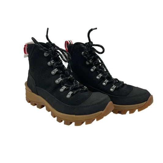 Boots Ankle Flats By Hunter In Black & Brown, Size: 8