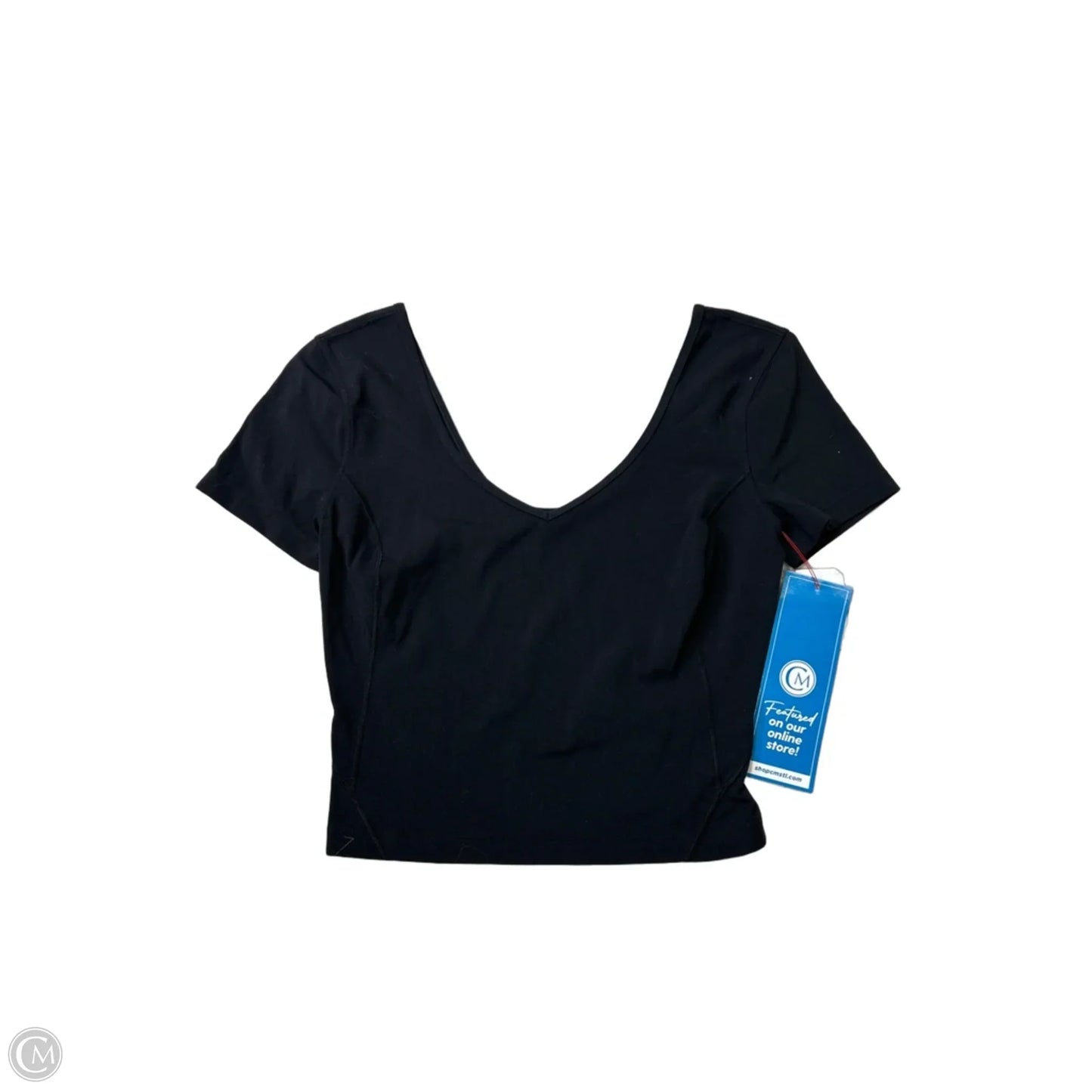 Athletic Top Short Sleeve By Lululemon In Black, Size: S