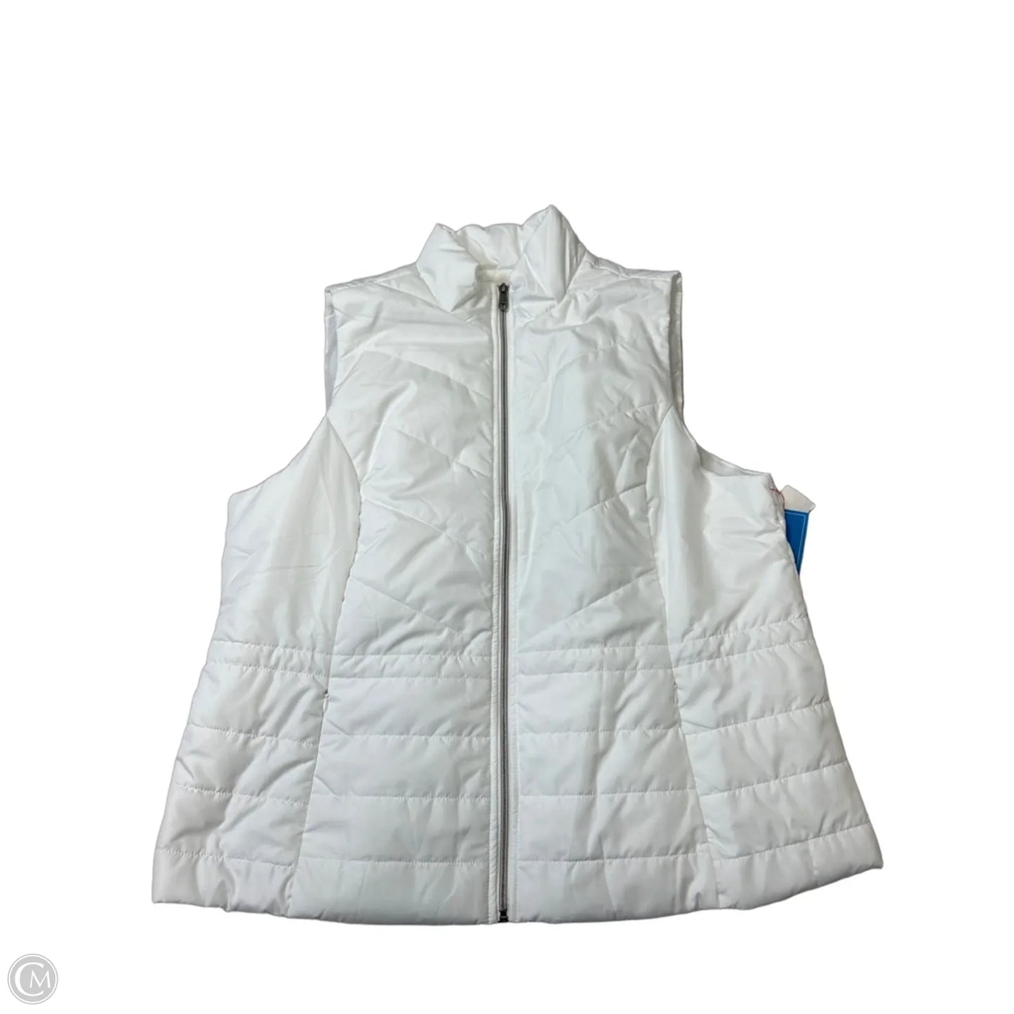 Vest Puffer & Quilted By Cj Banks In White, Size: 2x