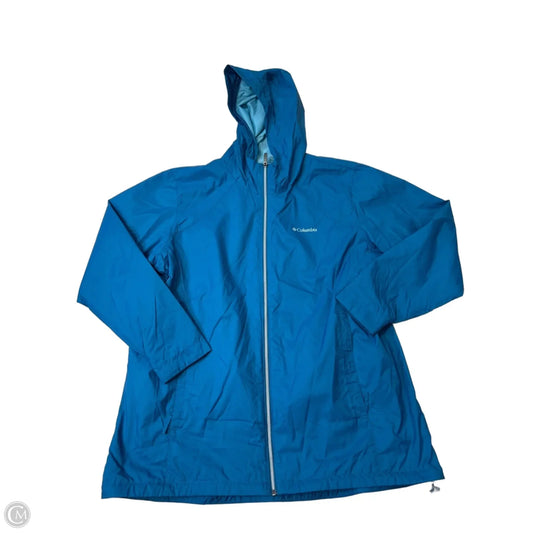 Coat Raincoat By Columbia In Teal, Size: 2x