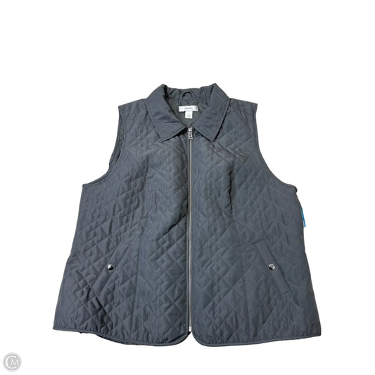 Vest Puffer & Quilted By Cj Banks In Grey, Size: 1x