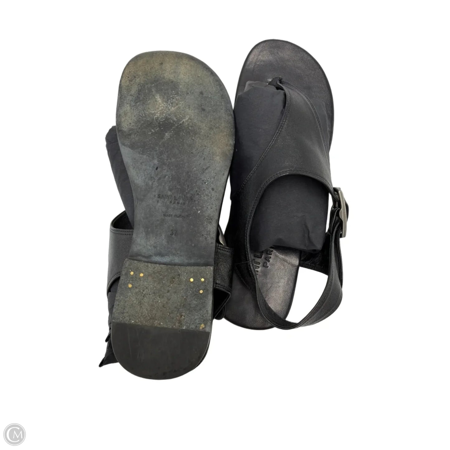 Yves Saint Laurent Mojave Luxury Sandals  In Black, Size: 7 (37)