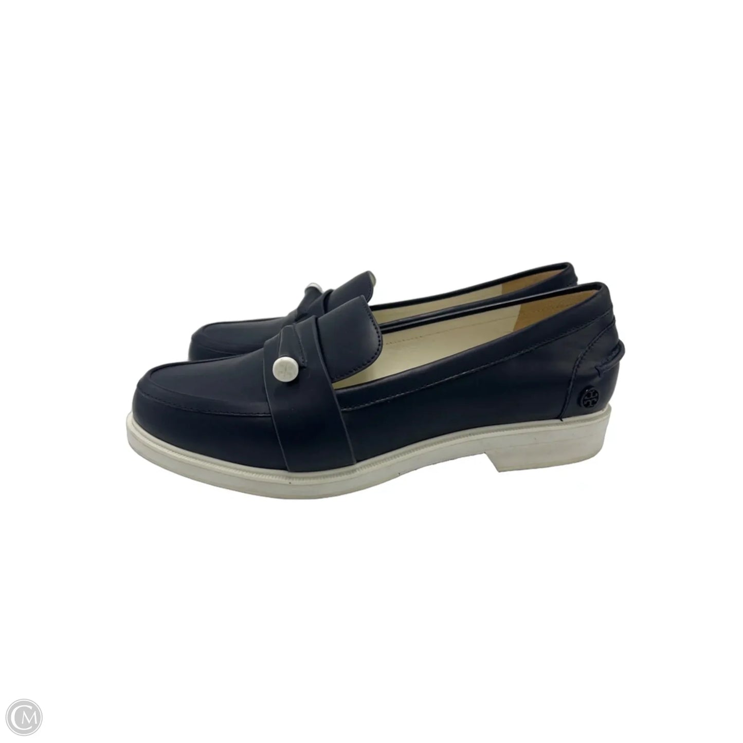 Tory Burch Pocket Tee Designer Shoes In Navy, Size: 7.5