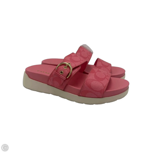 New! Sandals Designer By Coach In Pink, Size: 8.5