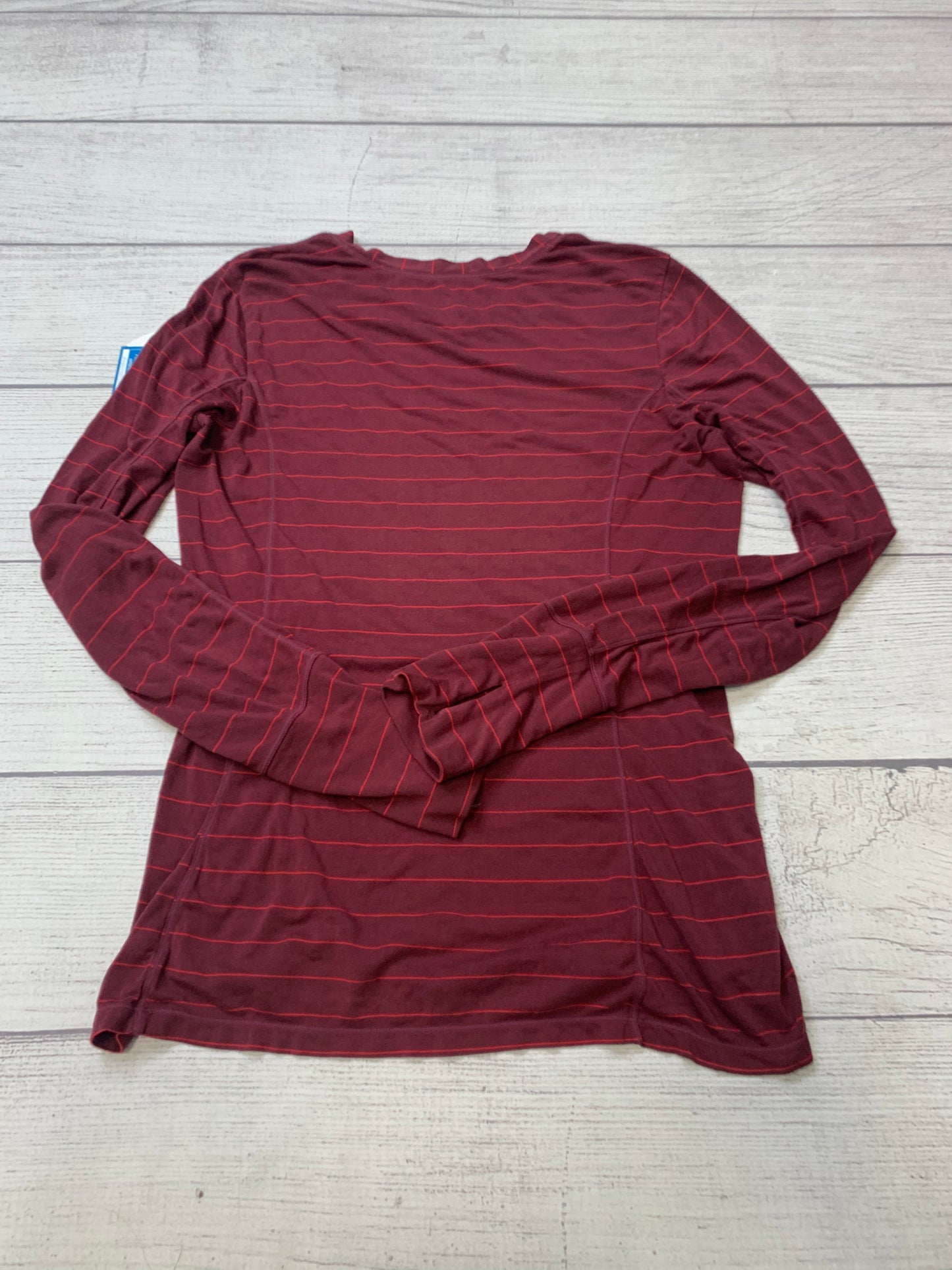 Striped Athletic Top Long Sleeve Collar Athleta, Size M