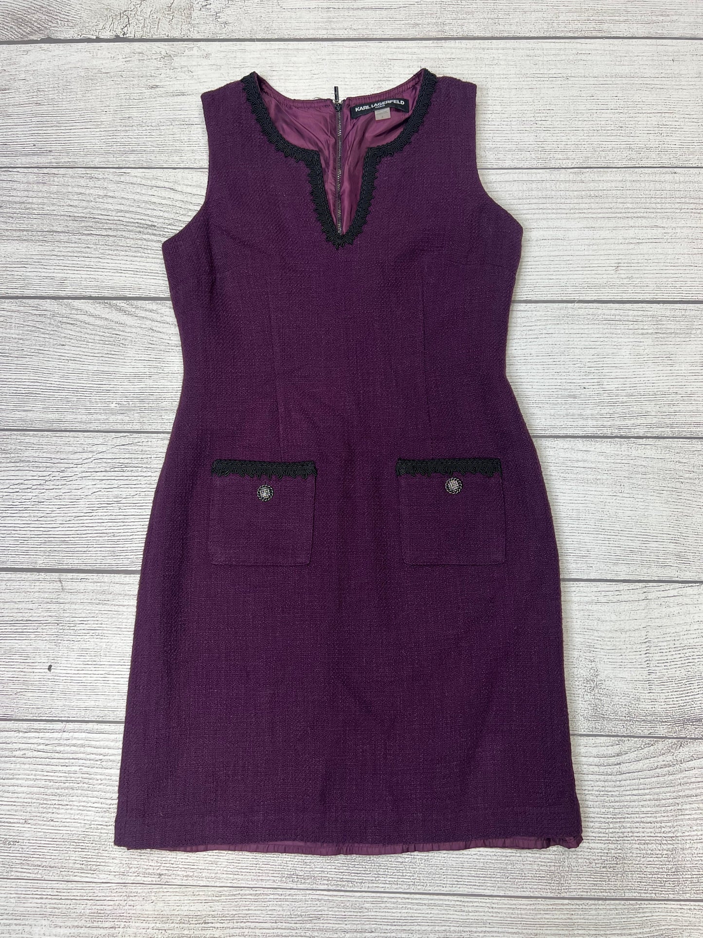 Purple Dress Designer Karl Lagerfeld, Size 6