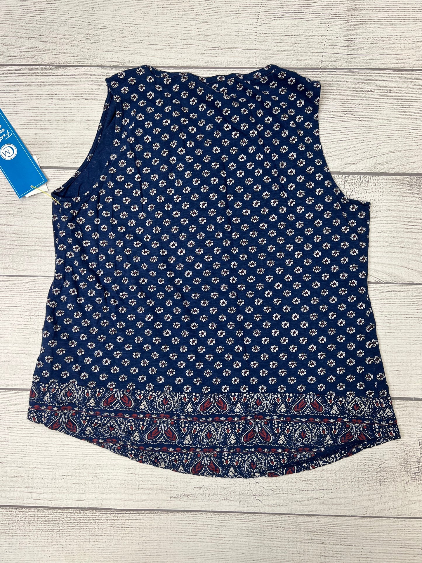 Navy Top Short Sleeve Lucky Brand, Size Xl