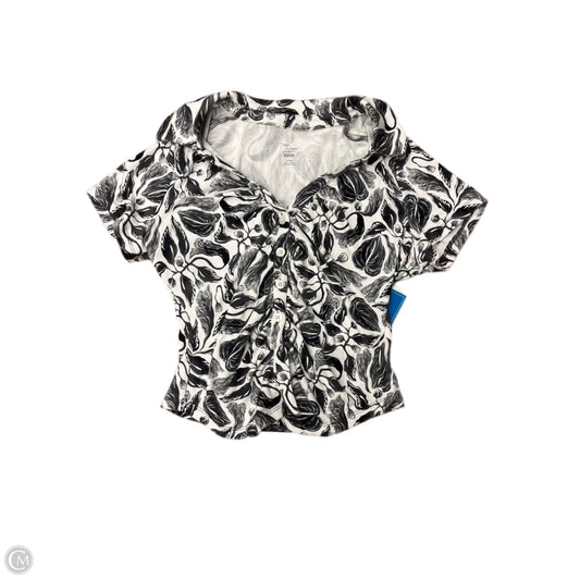 Top Short Sleeve By Maeve In Black & White, Size: L