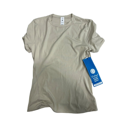 Athletic Top Short Sleeve By Lululemon In Tan, Size: Xs