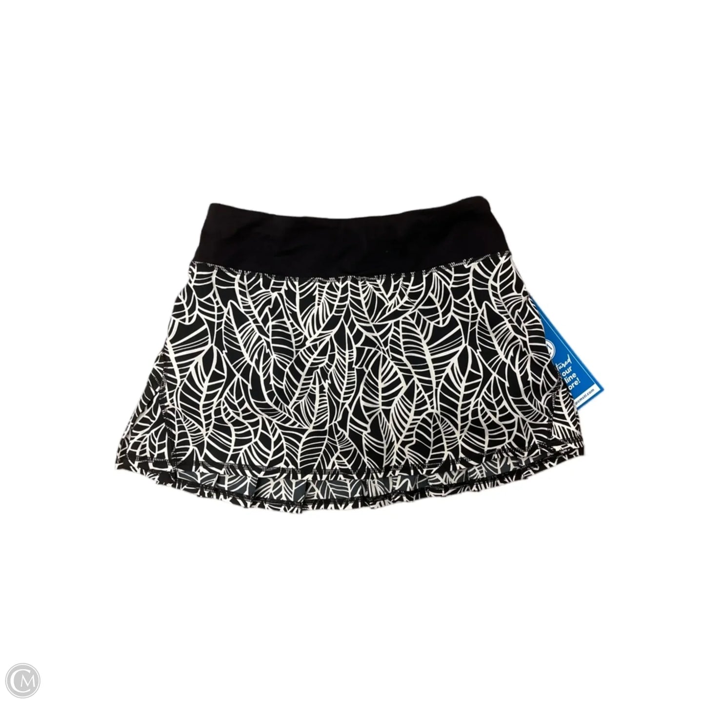 Athletic Skort By Lululemon In Black & White, Size: Xs