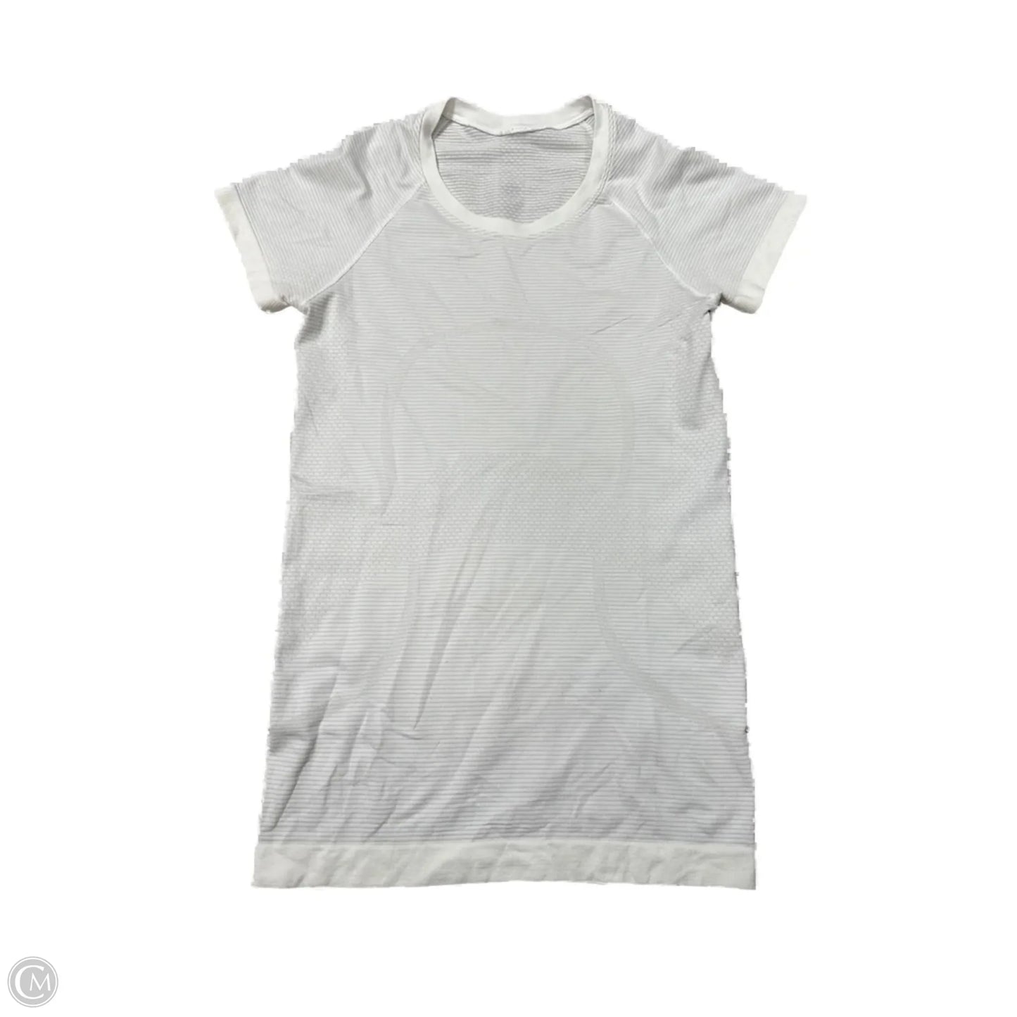 Athletic Top Short Sleeve By Lululemon In White, Size: 4