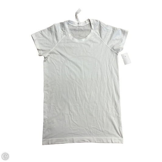 Athletic Top Short Sleeve By Lululemon In White, Size: 8