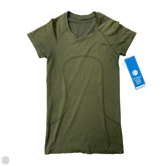 Athletic Top Short Sleeve By Lululemon In Green, Size: S