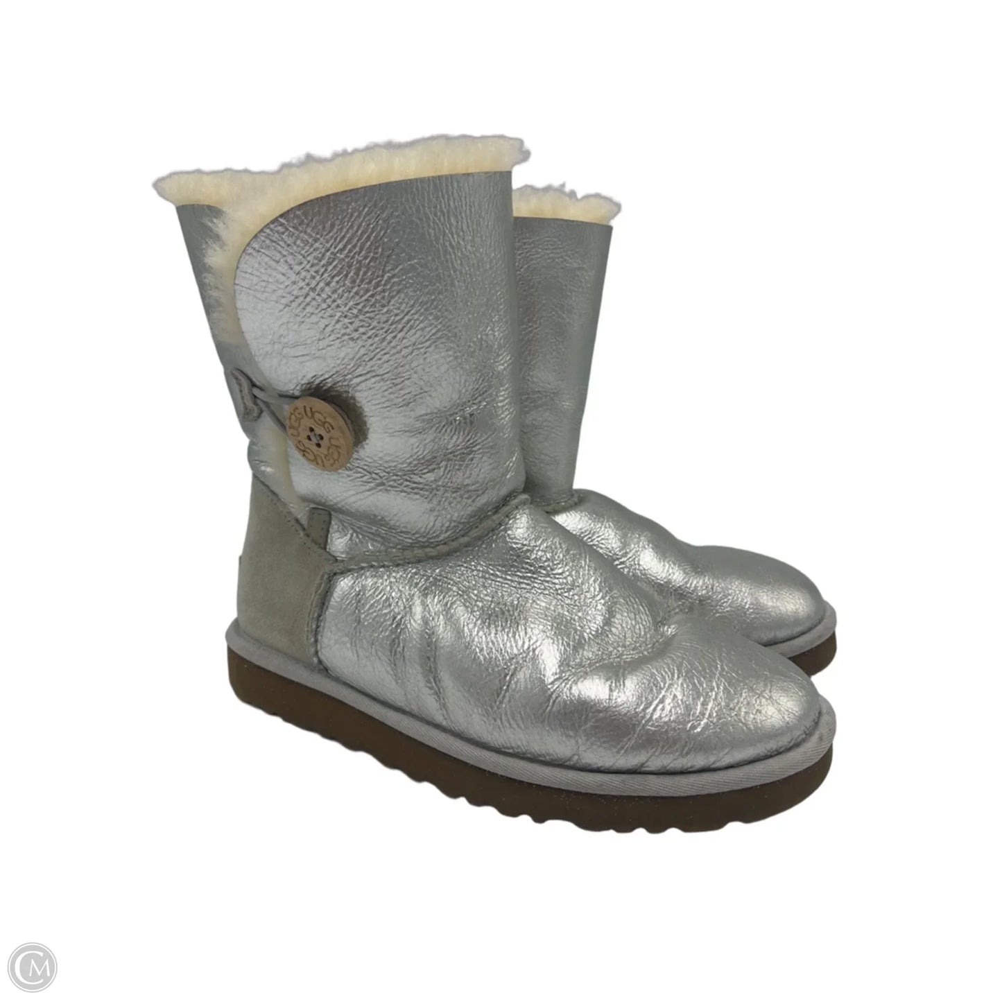 Boots Designer By UGG In Silver, Size: 7