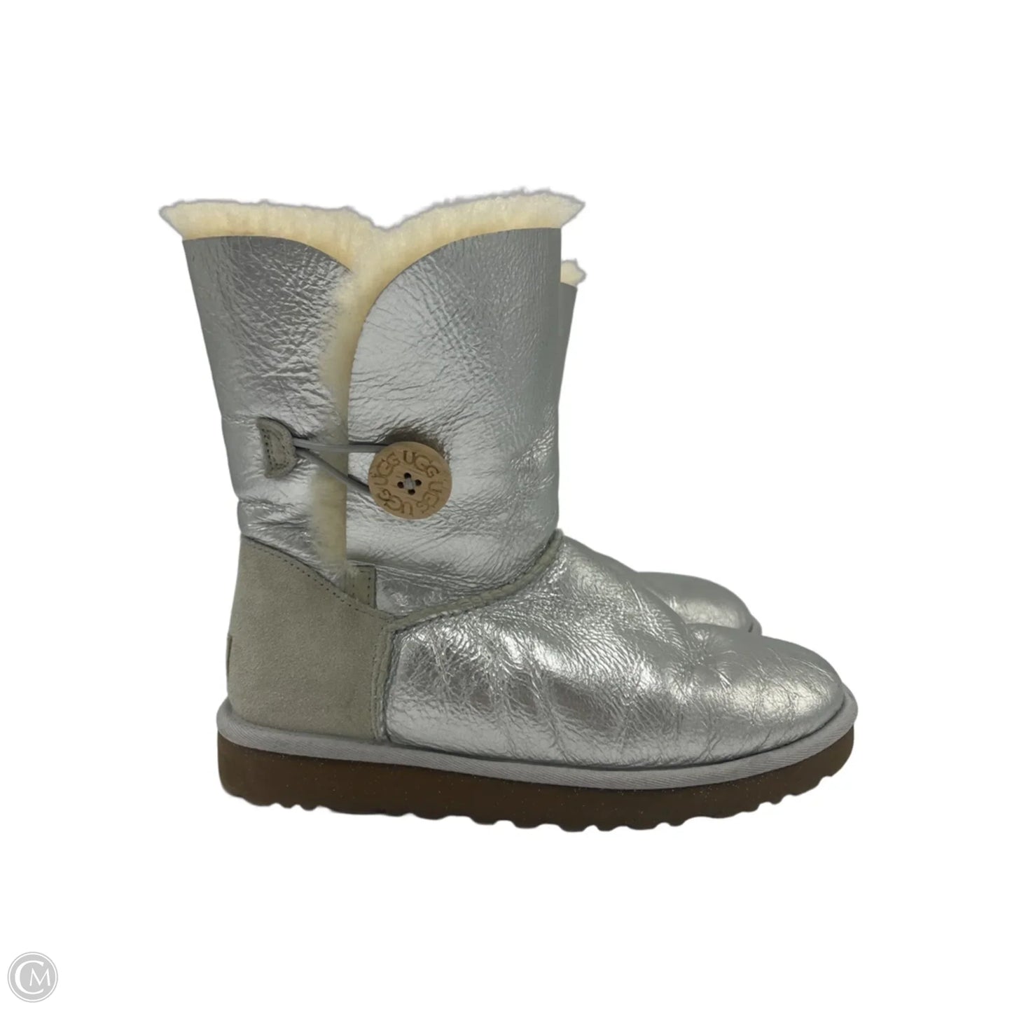 Boots Designer By UGG In Silver, Size: 7