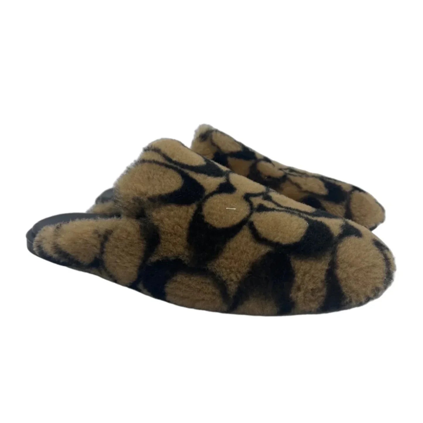 Slippers Designer By Coach In Brown, Size: 8