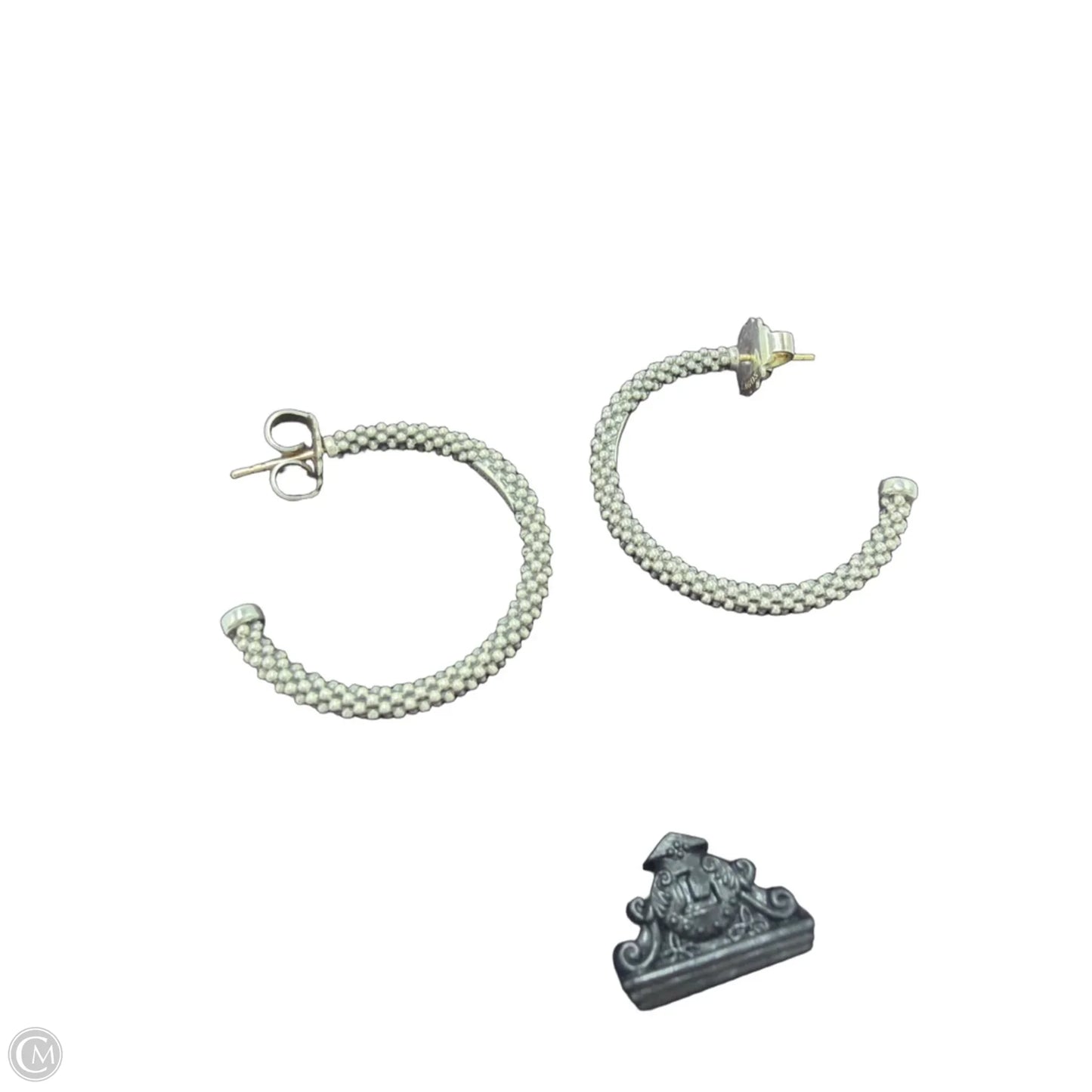 Lagos 925 Silver Caviar Hoop Designer Earrings