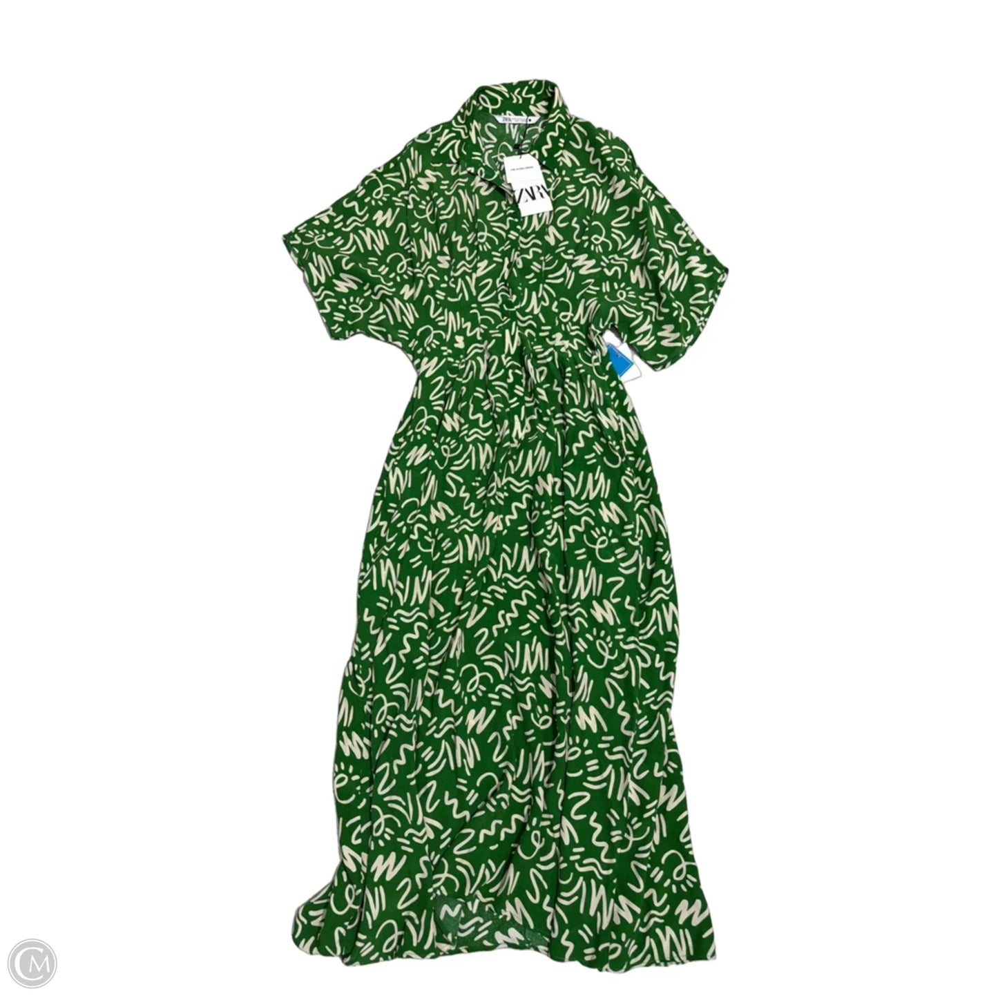 New! Dress Casual Maxi By Zara In Green, Size: Xs