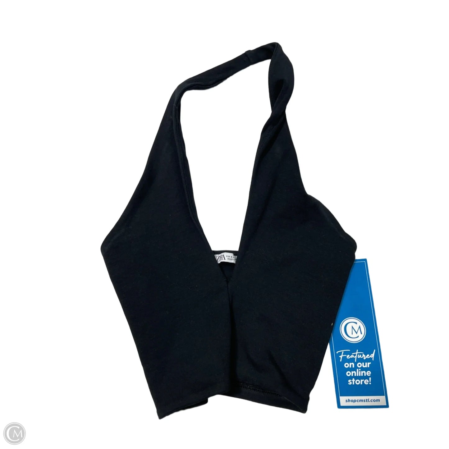 Top Sleeveless By Zara In Black, Size: S