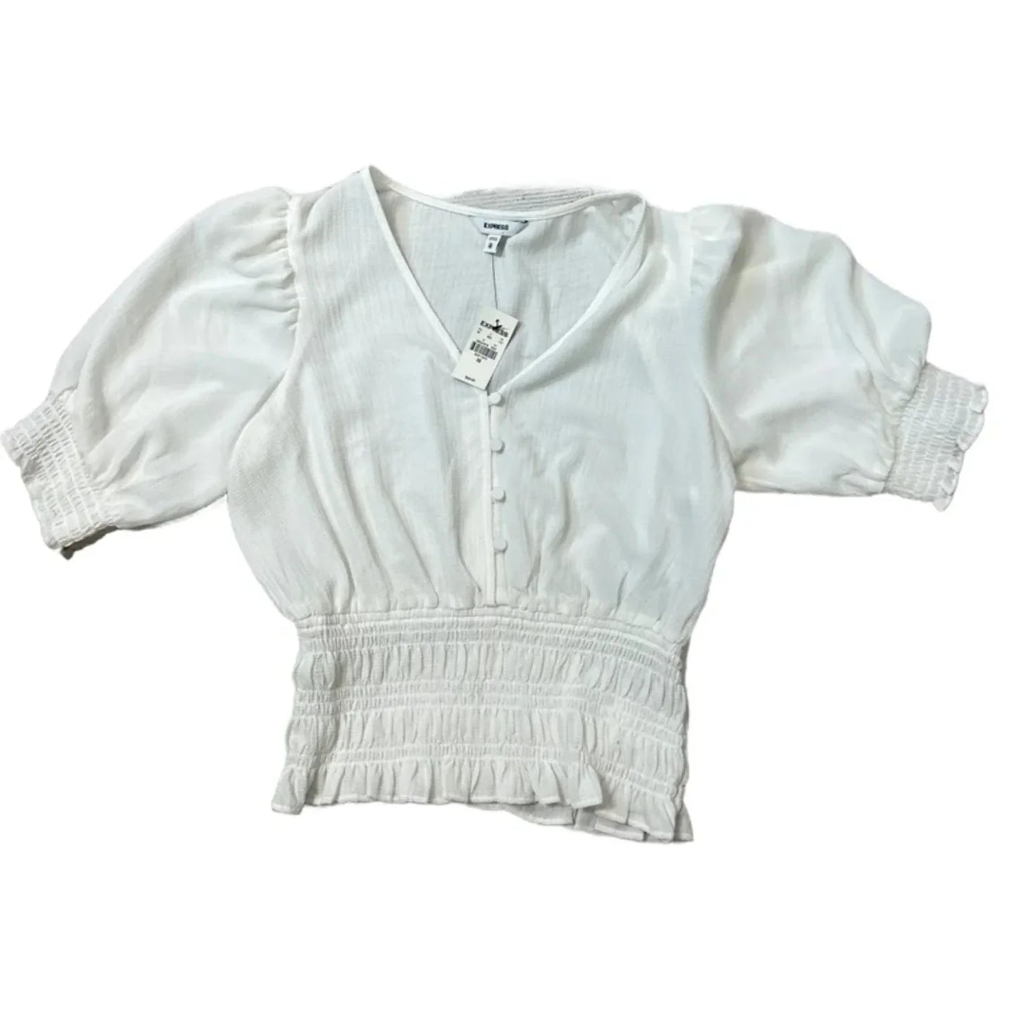 New! Top Short Sleeve By Express In White, Size: Xs