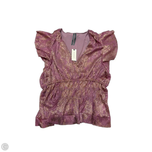 New! Top Short Sleeve By Anthropologie In Pink, Size: L