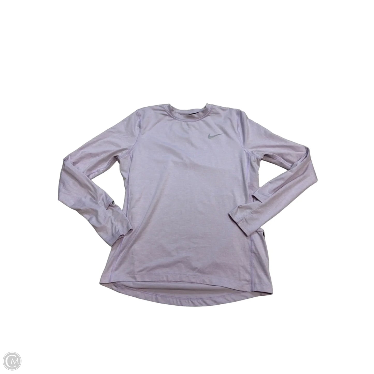 Athletic Top Long Sleeve Collar By Nike In Purple, Size: S