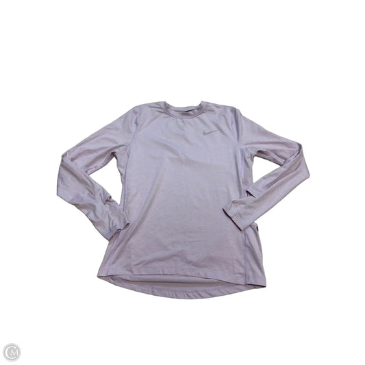 Athletic Top Long Sleeve Collar By Nike In Purple, Size: S