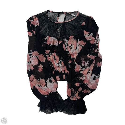 Top Long Sleeve By Free People In Floral Print, Size: L