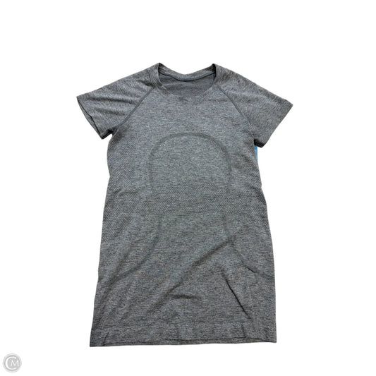 Athletic Top Short Sleeve By Lululemon In Grey, Size: S