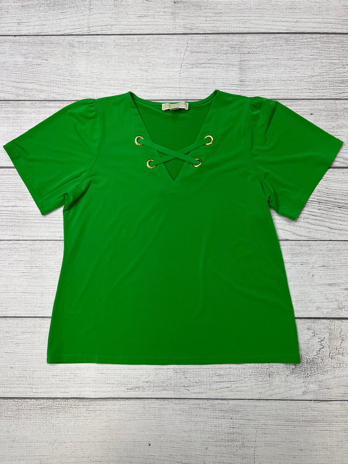 Green Top Short Sleeve Designer Michael Kors, Size L