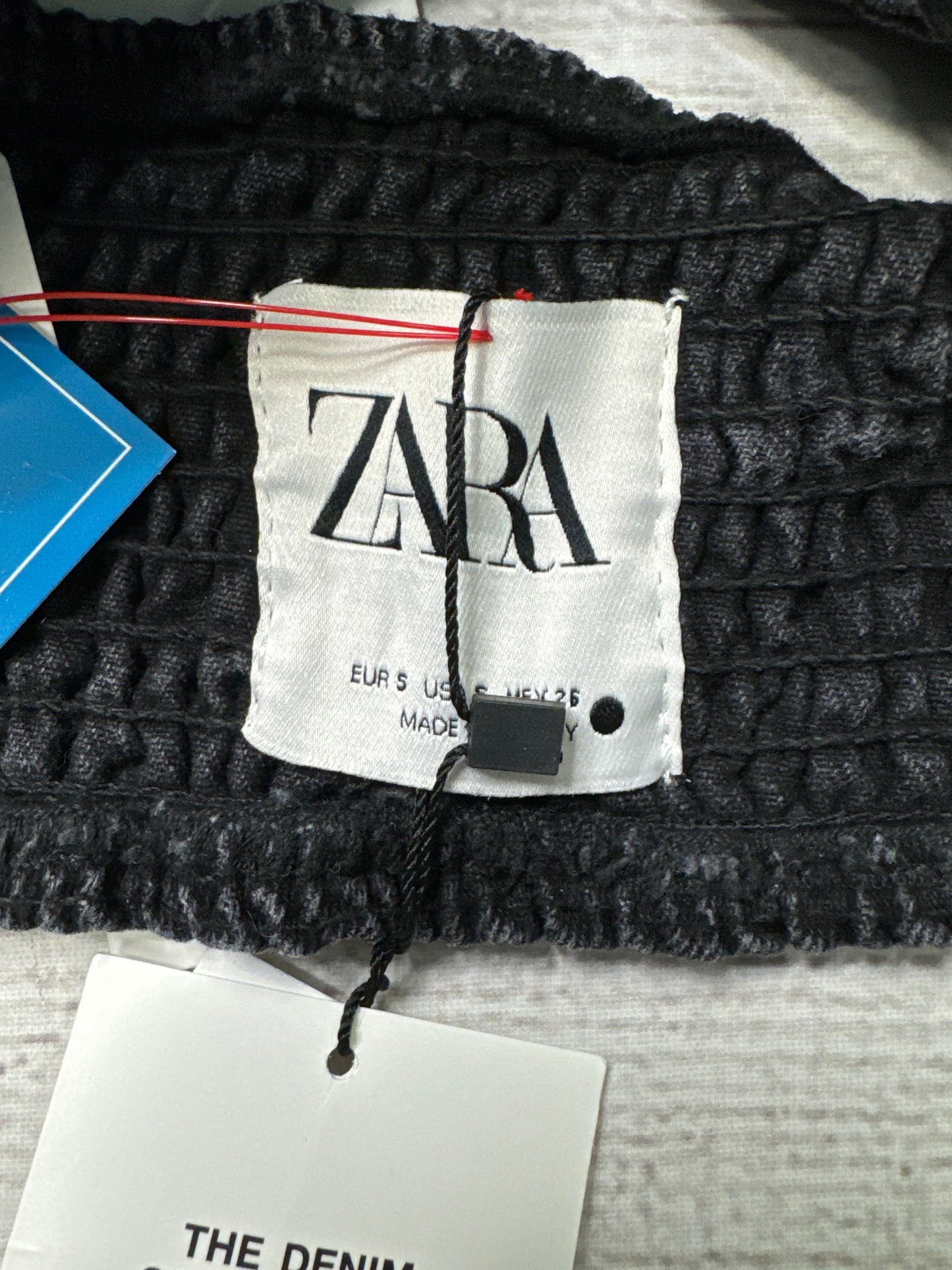 Top Sleeveless By Zara In Black Denim, Size: S