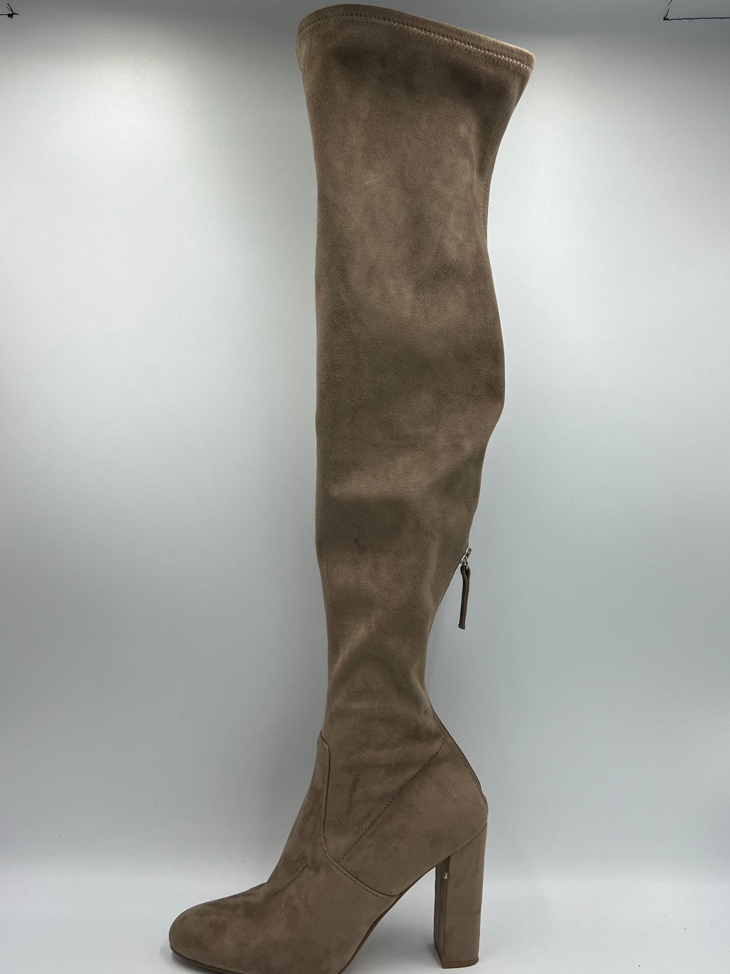 Boots Knee Heels By Steve Madden In Taupe, Size: 6.5