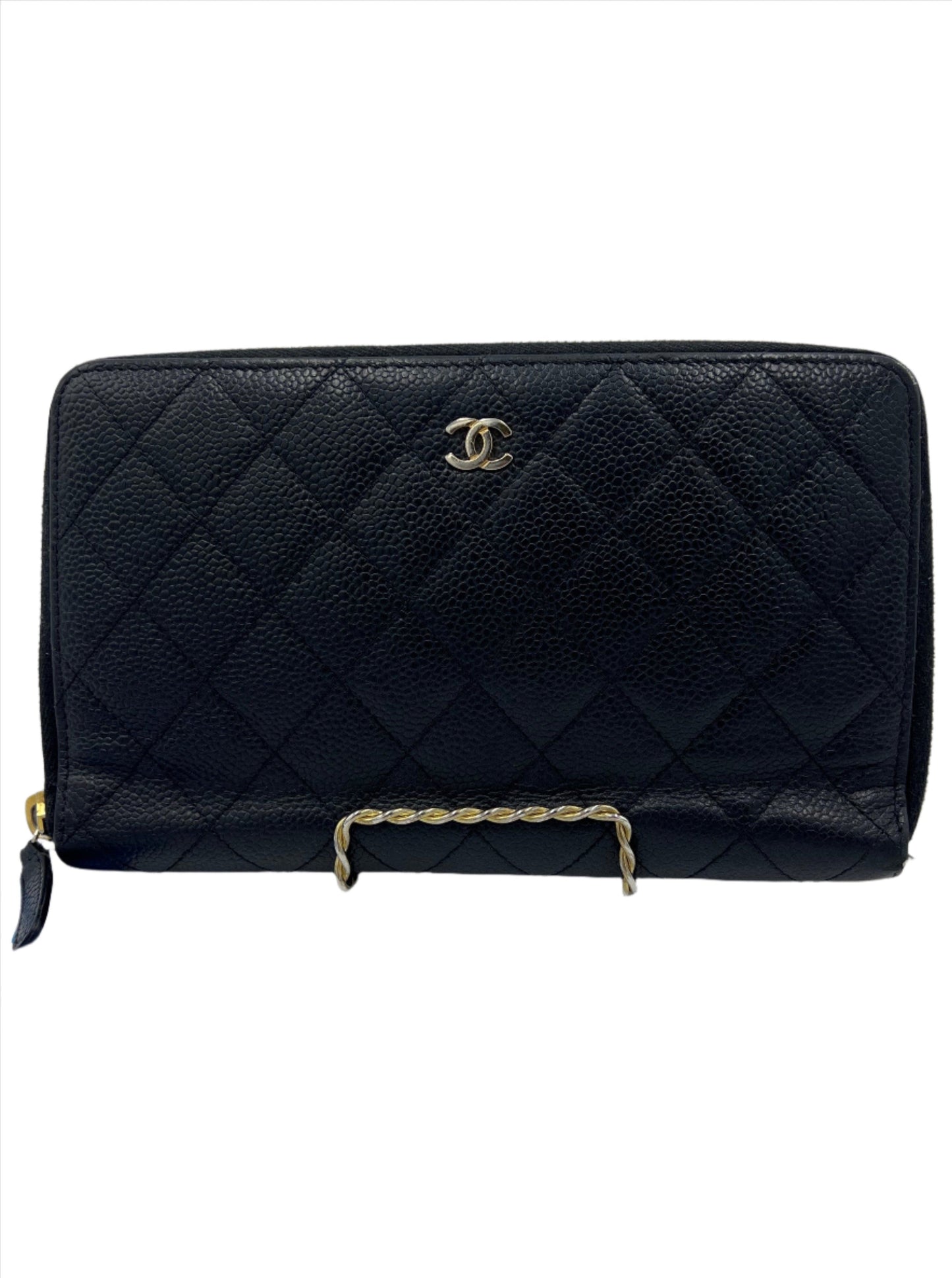 Chanel Zip Around Quilted Caviar Wallet