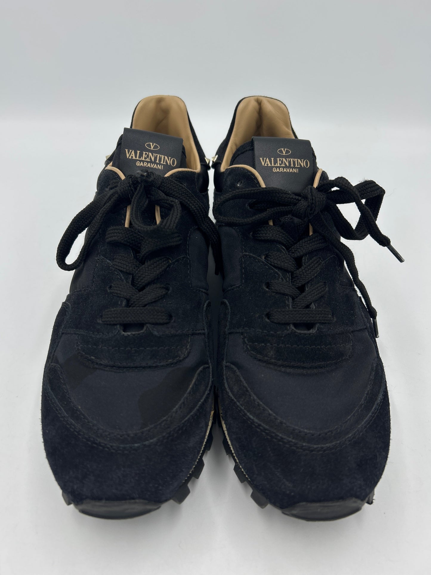 Valentino Suede Rockstud Accent Designer Sneakers   Size: 8